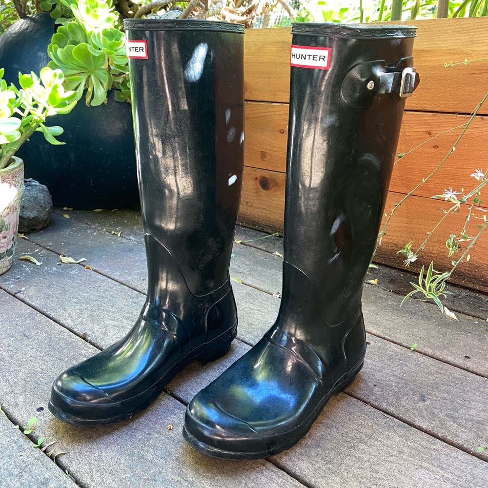 Women's Original Tall Gloss Buckle Strap Rain Boots